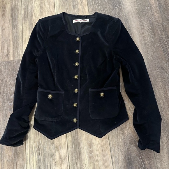 Free People Black Velvet Women's Jacket - Picture 1 of 3